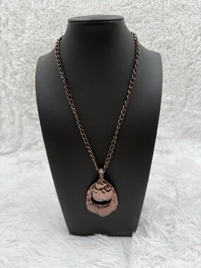 Dana Buchman Copper Tone Hammered Teardrop Pendant Necklace